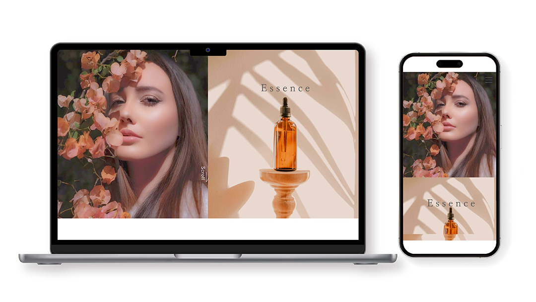 WebサイトをPCデバイスとスマホデバイスでそれぞれ表示したときの画面