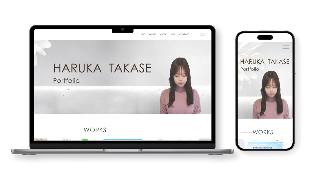 WebサイトをPCデバイスとスマホデバイスでそれぞれ表示したときの画面