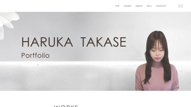 ポートフォリオサイトのスクショ
